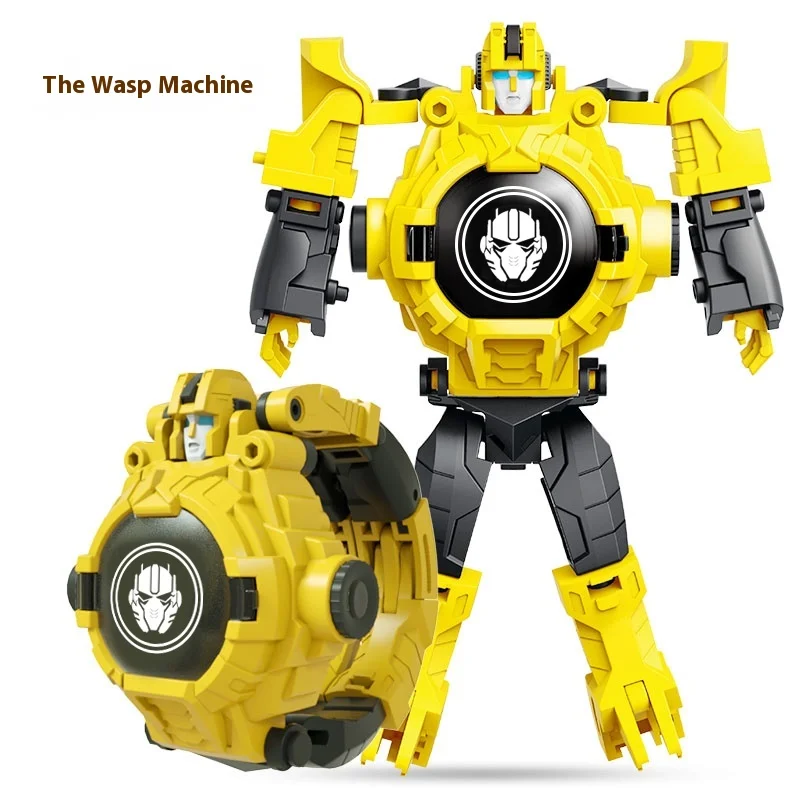 Réveil enfant - robot horloge jaune